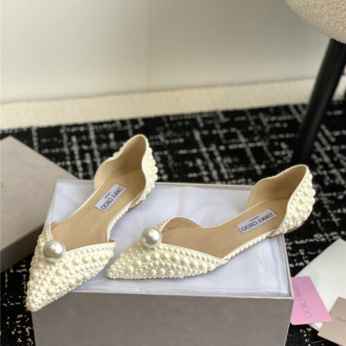 High Quality Luxury Jimmy Choo Pearl Embellished Shoes – Style 98903