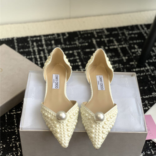 High Quality Luxury Jimmy Choo Pearl Embellished Shoes – Style 98903 product detail