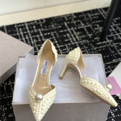 High Quality Luxury Jimmy Choo Pearl Embellished Shoes alternate view