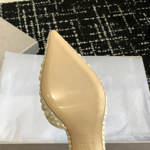 High Quality Luxury Jimmy Choo Pearl Embellished Shoes product detail