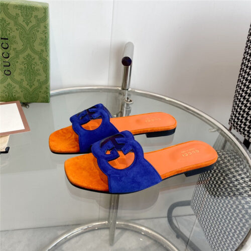High Quality Luxury Gucci Interlocking GG Cutout Slides – Style 26771