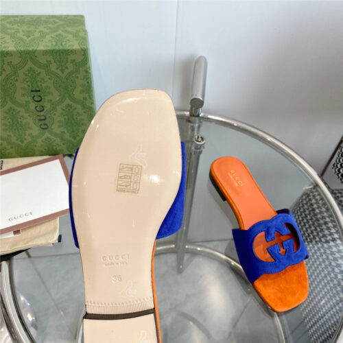 High Quality Luxury Gucci Interlocking GG Cutout Slides – Style 26771 product detail