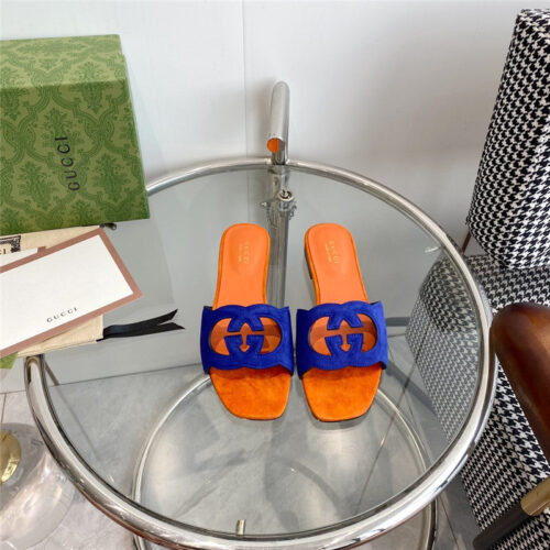 High Quality Luxury Gucci Interlocking GG Cutout Slides – Style 26771 product detail