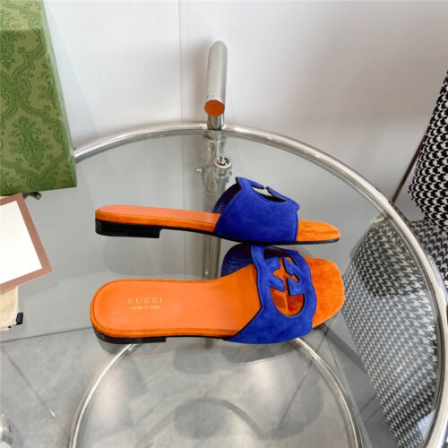 High Quality Luxury Gucci Interlocking GG Cutout Slides – Style 26771 product detail