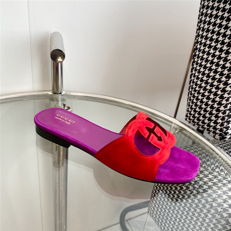 High Quality Luxury Gucci Interlocking GG Cutout Slides – Style 25075 product detail