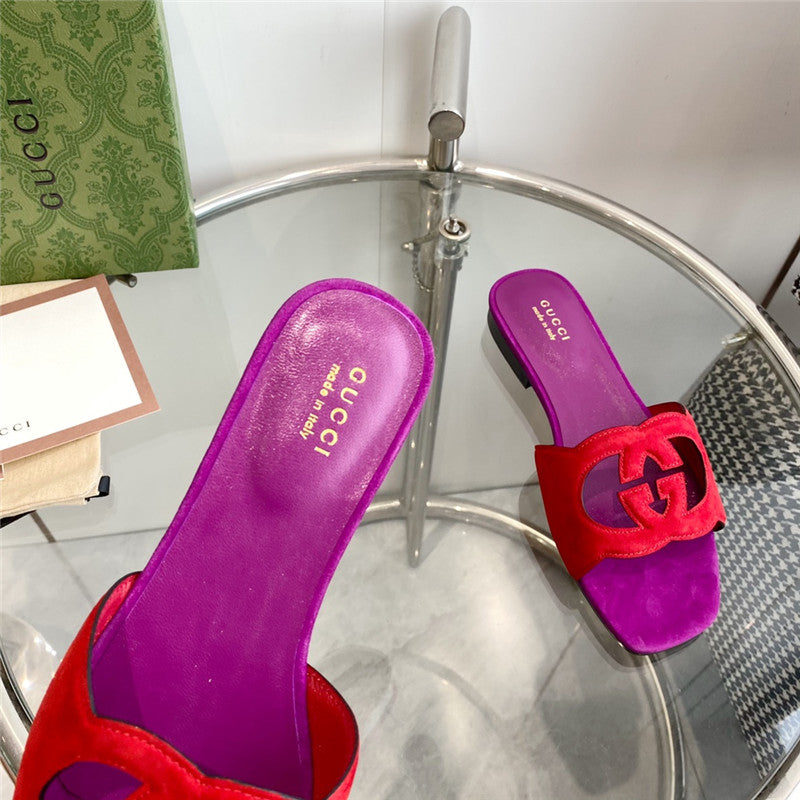 High Quality Luxury Gucci Interlocking GG Cutout Slides – Style 25075 product detail