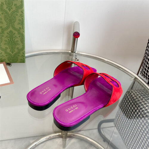 High Quality Luxury Gucci Interlocking GG Cutout Slides – Style 25075 product detail