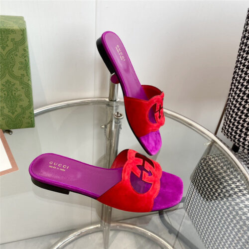 High Quality Luxury Gucci Interlocking GG Cutout Slides – Style 25075 product detail
