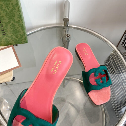 High Quality Luxury Gucci Interlocking GG Cutout Slides product detail