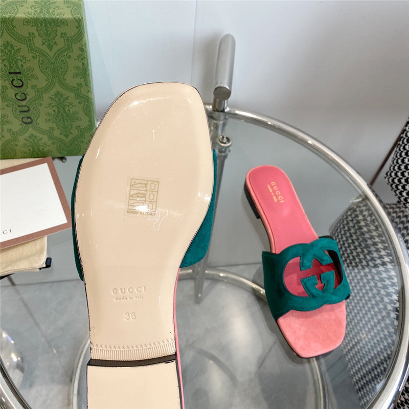 High Quality Luxury Gucci Interlocking GG Cutout Slides product detail