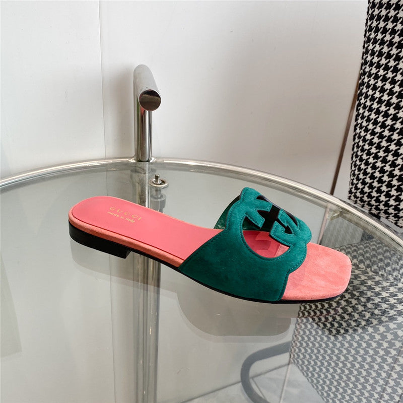 High Quality Luxury Gucci Interlocking GG Cutout Slides product detail