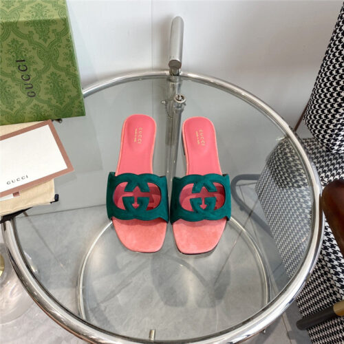 High Quality Luxury Gucci Interlocking GG Cutout Slides product detail