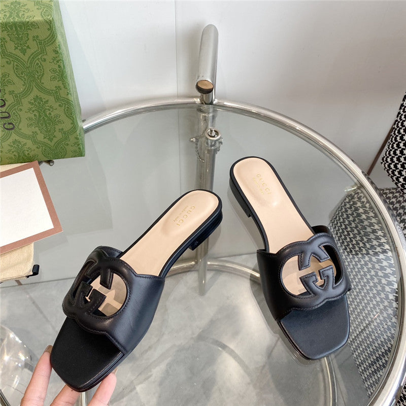 High Quality Luxury Gucci Interlocking GG Cutout Slides – Style 23379 product detail