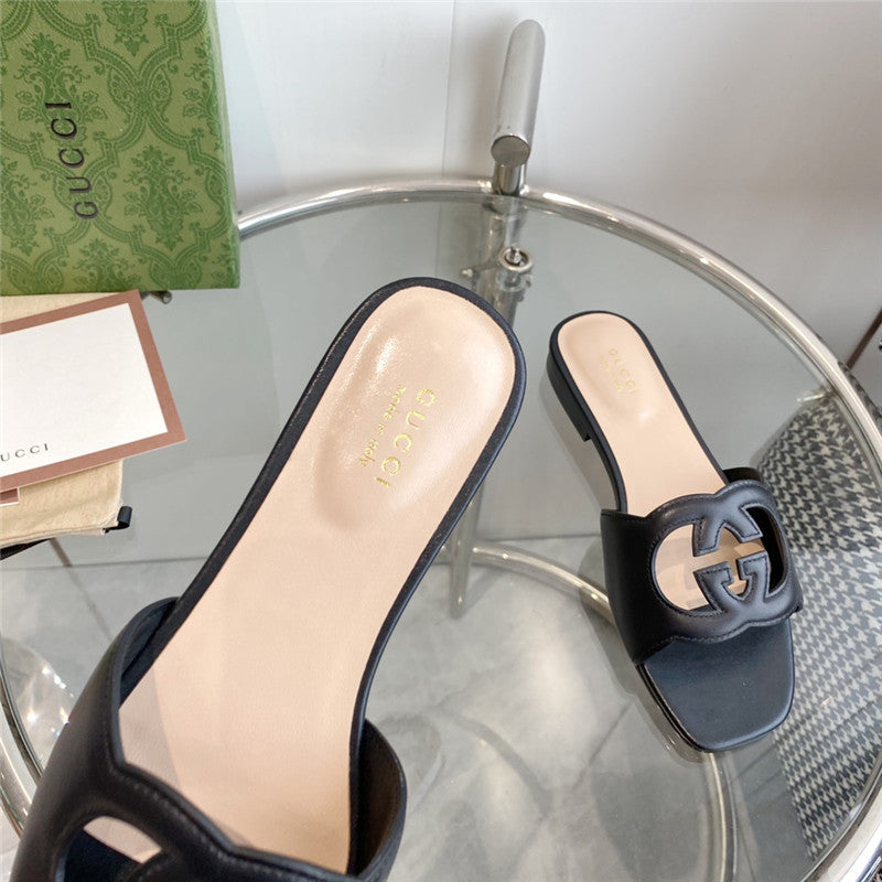 High Quality Luxury Gucci Interlocking GG Cutout Slides – Style 23379 product detail