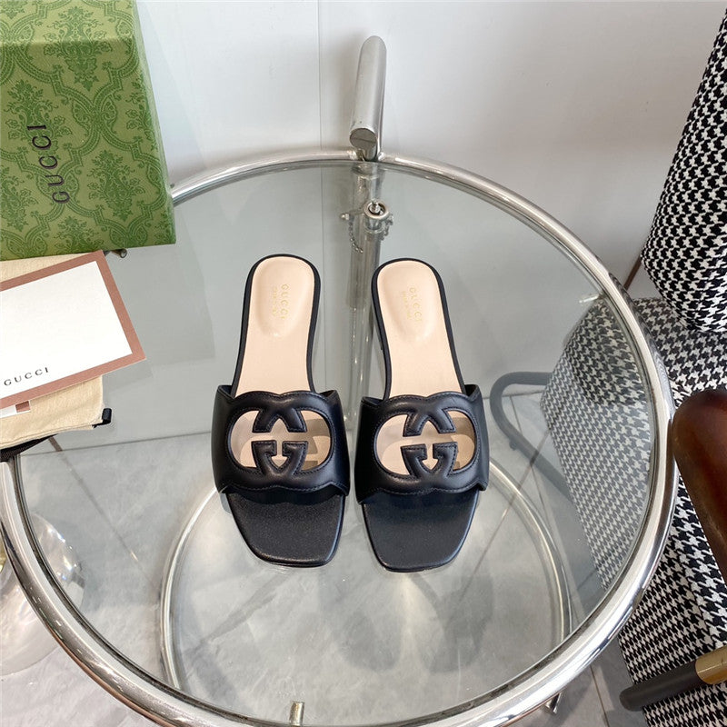 High Quality Luxury Gucci Interlocking GG Cutout Slides – Style 23379 product detail