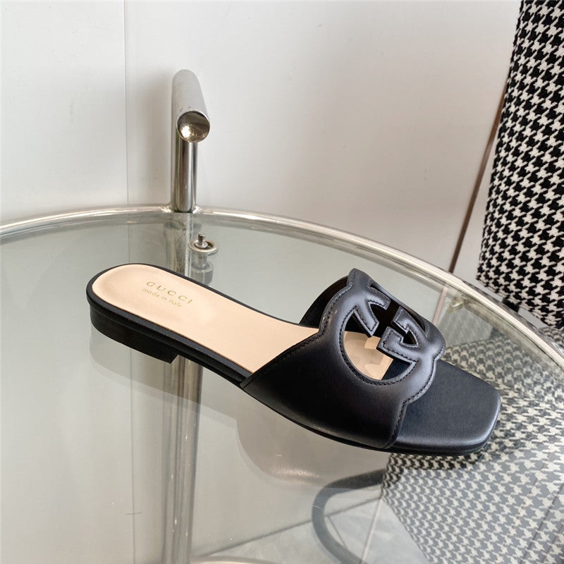 High Quality Luxury Gucci Interlocking GG Cutout Slides – Style 23379 product detail