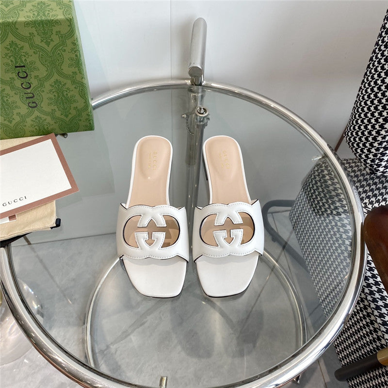 High Quality Luxury Gucci Interlocking GG Cutout Slides – Style 88915 product detail