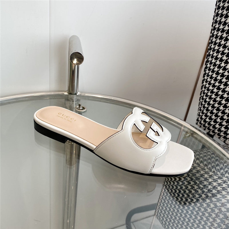 High Quality Luxury Gucci Interlocking GG Cutout Slides – Style 88915 product detail
