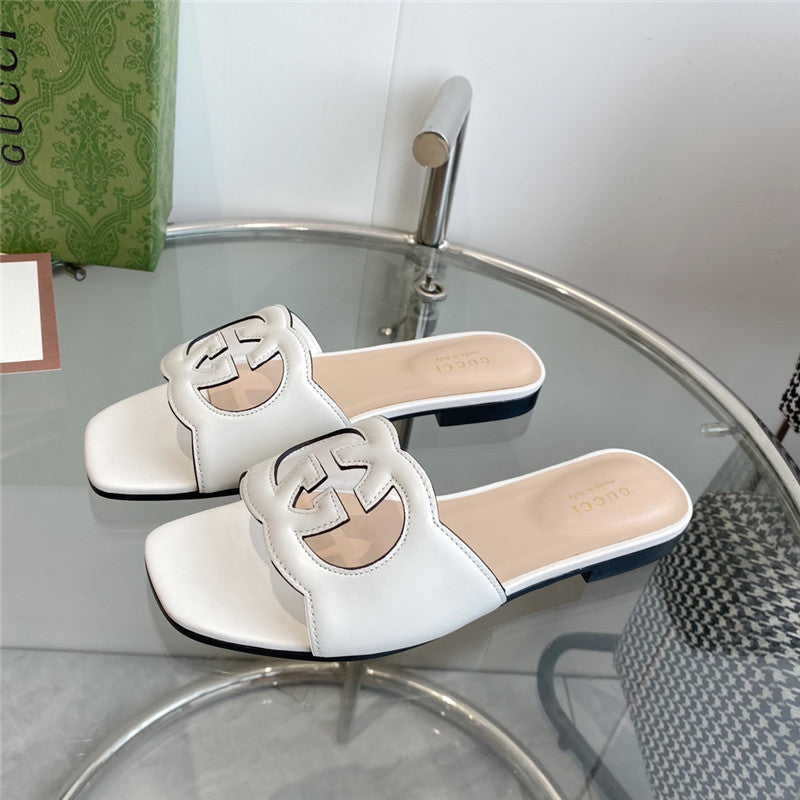 High Quality Luxury Gucci Interlocking GG Cutout Slides – Style 88915