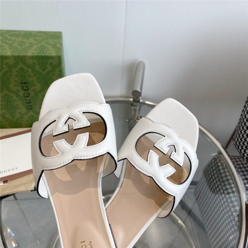 High Quality Luxury Gucci Interlocking GG Cutout Slides – Style 88915 product detail