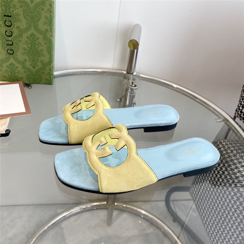 High Quality Luxury Gucci Interlocking GG Cutout Slides – Style 19987