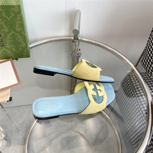 High Quality Luxury Gucci Interlocking GG Cutout Slides – Style 19987 product detail