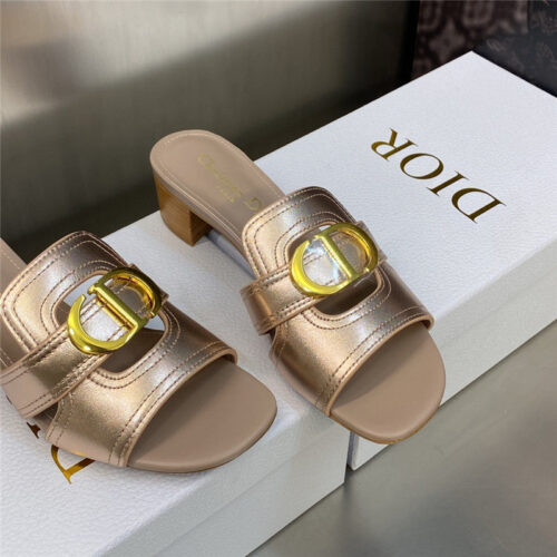 High Quality Luxury Dior Cd Letter Metal Logo Flat Hollow Sandals – Style 18822 product detail