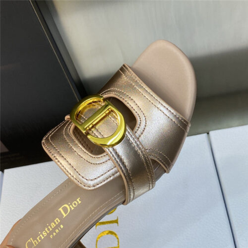 High Quality Luxury Dior Cd Letter Metal Logo Flat Hollow Sandals – Style 18822 product detail