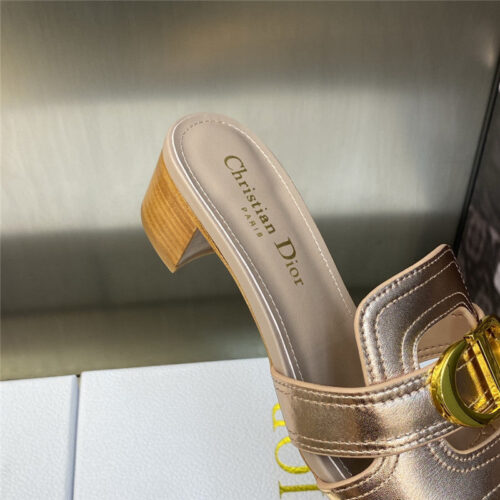 High Quality Luxury Dior Cd Letter Metal Logo Flat Hollow Sandals – Style 18822 product detail
