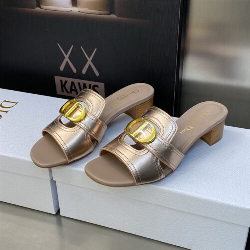 High Quality Luxury Dior Cd Letter Metal Logo Flat Hollow Sandals – Style 18822 alternate view