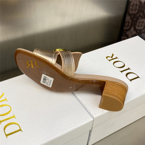 High Quality Luxury Dior Cd Letter Metal Logo Flat Hollow Sandals – Style 18822 product detail