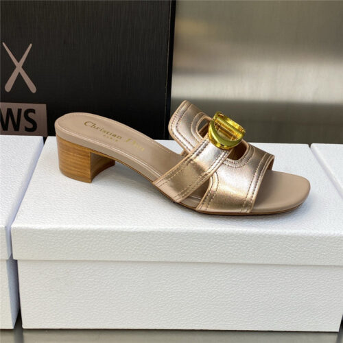 High Quality Luxury Dior Cd Letter Metal Logo Flat Hollow Sandals – Style 18822 product detail