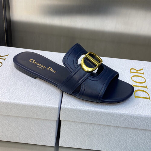 High Quality Luxury Dior Cd Letter Metal Logo Flat Hollow Sandals – Style 65158 product detail