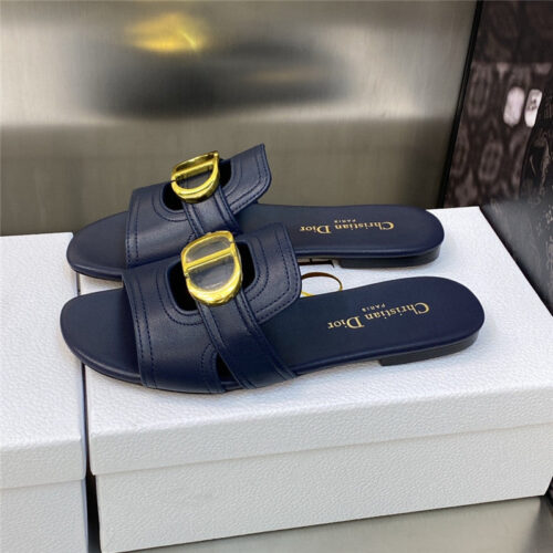 High Quality Luxury Dior Cd Letter Metal Logo Flat Hollow Sandals – Style 65158 alternate view