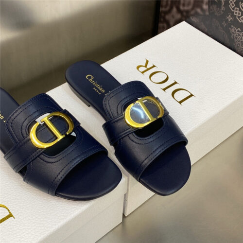 High Quality Luxury Dior Cd Letter Metal Logo Flat Hollow Sandals – Style 65158 product detail