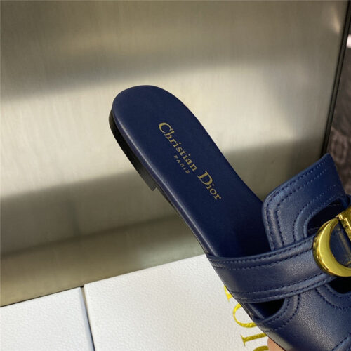 High Quality Luxury Dior Cd Letter Metal Logo Flat Hollow Sandals – Style 65158 product detail