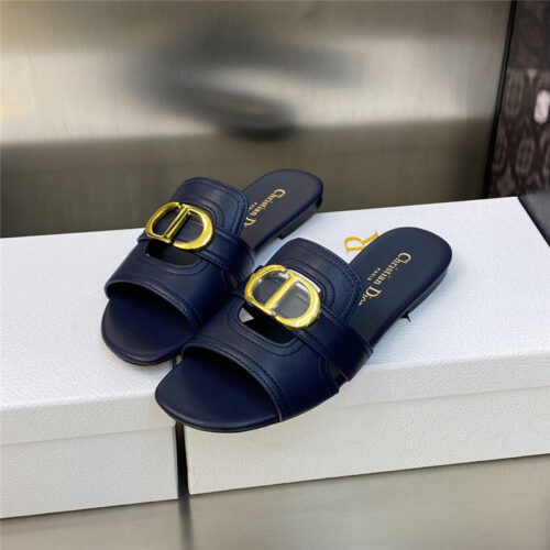 High Quality Luxury Dior Cd Letter Metal Logo Flat Hollow Sandals – Style 65158 product detail