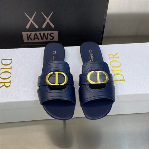 High Quality Luxury Dior Cd Letter Metal Logo Flat Hollow Sandals – Style 65158 product detail