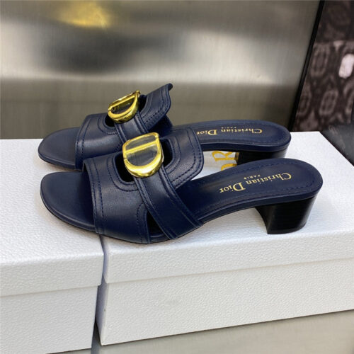 High Quality Luxury Dior Cd Letter Metal Logo Flat Hollow Sandals – Style 82118 product detail