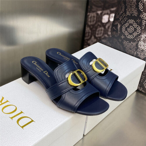 High Quality Luxury Dior Cd Letter Metal Logo Flat Hollow Sandals – Style 82118