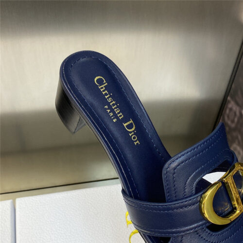 High Quality Luxury Dior Cd Letter Metal Logo Flat Hollow Sandals – Style 82118 product detail