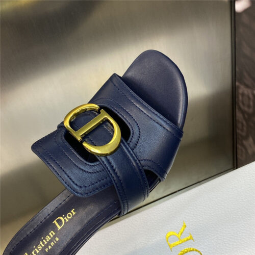 High Quality Luxury Dior Cd Letter Metal Logo Flat Hollow Sandals – Style 82118 product detail