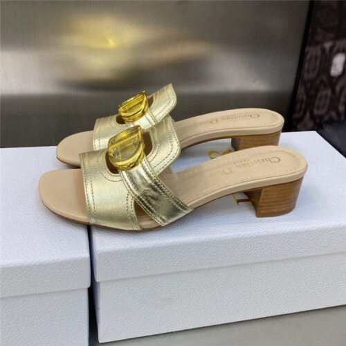 High Quality Luxury Dior Cd Letter Metal Logo Flat Hollow Sandals – Style 12646 alternate view