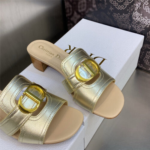 High Quality Luxury Dior Cd Letter Metal Logo Flat Hollow Sandals – Style 12646 product detail