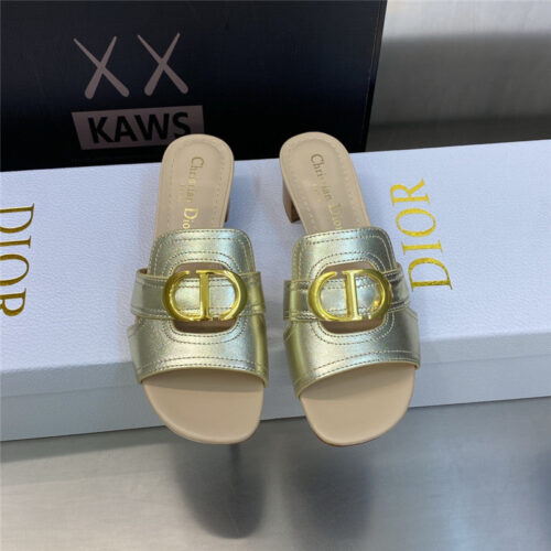 High Quality Luxury Dior Cd Letter Metal Logo Flat Hollow Sandals – Style 12646 product detail
