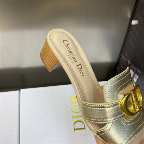 High Quality Luxury Dior Cd Letter Metal Logo Flat Hollow Sandals – Style 12646 product detail