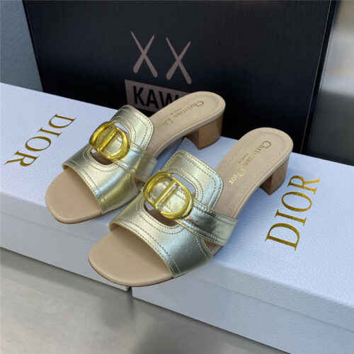 High Quality Luxury Dior Cd Letter Metal Logo Flat Hollow Sandals – Style 12646 product detail