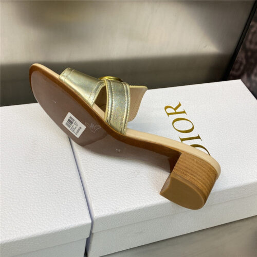 High Quality Luxury Dior Cd Letter Metal Logo Flat Hollow Sandals – Style 12646 product detail