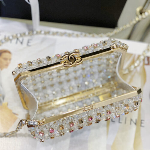 High Quality Luxury Chanel Glass Pearl Gem Evening Bag product detail