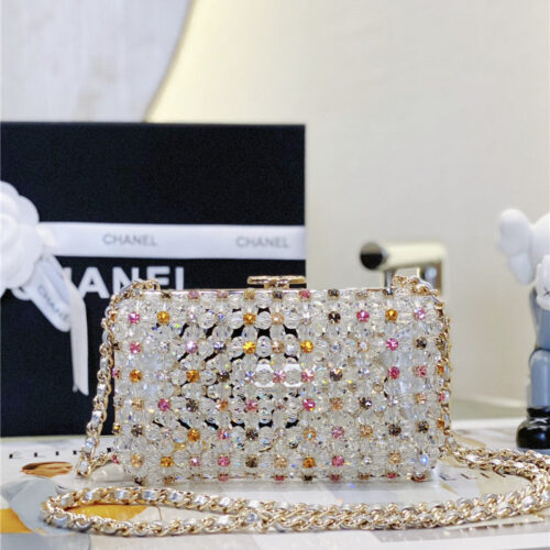 High Quality Luxury Chanel Glass Pearl Gem Evening Bag alternate view